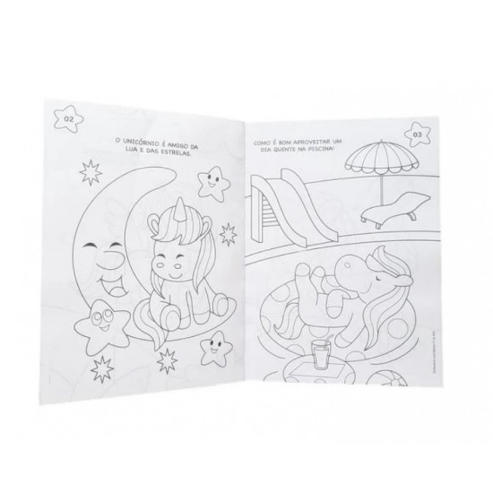 Livro Infantil Colorir 101 Desenhos De Unicornio