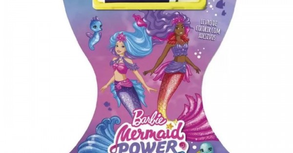 Livro para Colorir com Adesivos Barbie Malibu e Barbie Brooklyn: Aventura Subaquática em Sereias