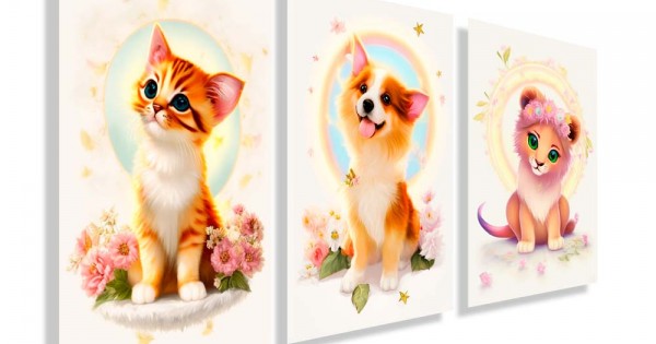 Kit com 3 quadros decorativos infantil KIT125