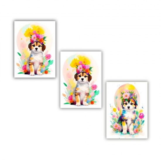 Kit quadros decorativos infantil animais abstrato KIT132