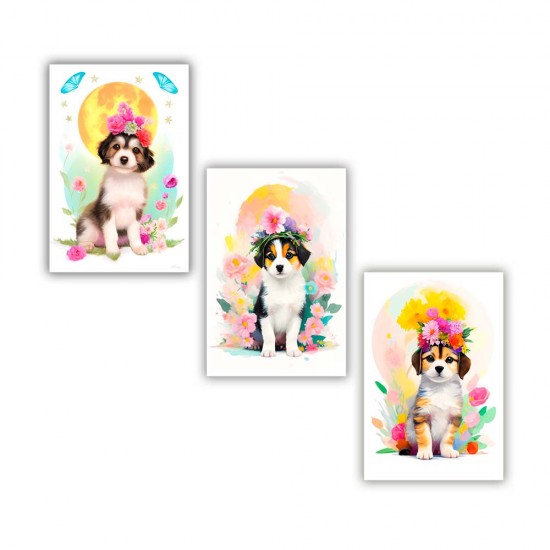 Kit quadros decorativos infantil animais abstrato KIT133
