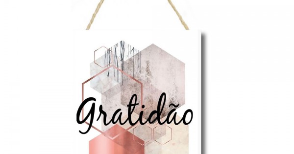 Placa decorativa 20x29 mdf frase Gratidão cod PL071