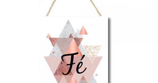 Placa decorativa 20x29 mdf frase Fé cod PL072