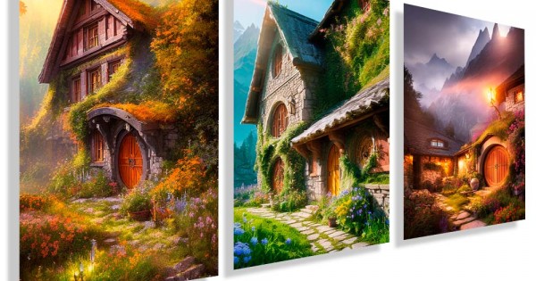 Kit com 3 quadros decorativos estilo Hobbit 2 KIT121