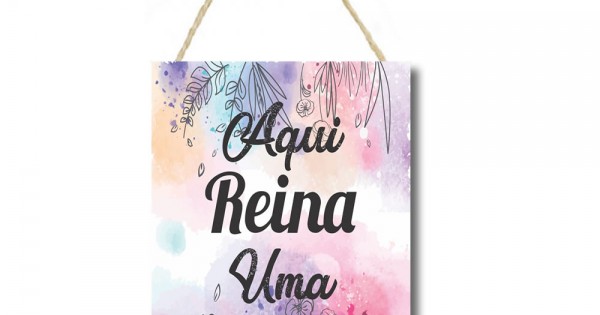 Quadro decorativo com corda Aqui reina um princesa cod 20