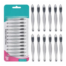 Kit com 12 Pin�as Depilat�rias de Ferro Multiuso Alta Precis�o para Pelos Longos e Grossos 