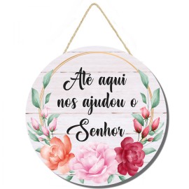 Placa decorativa At� aqui nos ajudou o SenhorPL259 