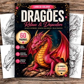 Livro Para Colorir Drag�es Fant�sticos Para Relaxar e Colorir