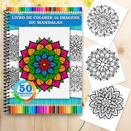 Livro de�Colorir Mandalas - 50 Desenhos Relaxantes | Arte Terapia Antiestresse 1 EDI��O