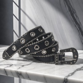 Cinto Country Feminino com Strass, preto qualidade premiun