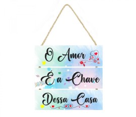 Quadrinho,3 placas O amor � a chave dessa casa cod 03