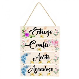 Placa decorativa Entrego confio e agrade�o cod 02