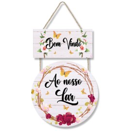 Placa decorativa Bem vindo ao nosso lar PL135 