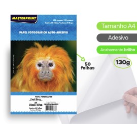 Papel Fotogr�fico Adesivo A4 Glossy 130g 50 Fls Masterprint