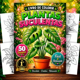 Livro de Colorir Plantas Suculentas COL066