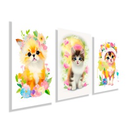 Kit quadros decorativos infantil animais abstrato KIT131 