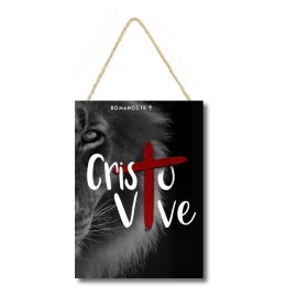 Placa decorativa Le�o Cristo Vive PL287