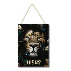 Placa decorativa  feito em mdf com frase Jesus PL077 