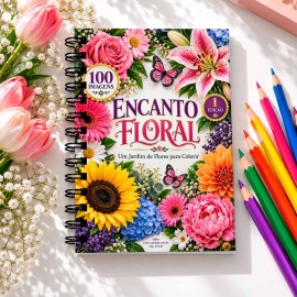 Livro para Colorir 100 Imagens de Florais Relaxantes