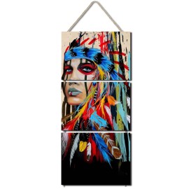 Quadro decorativo India apache feito em mdf cod PL117 