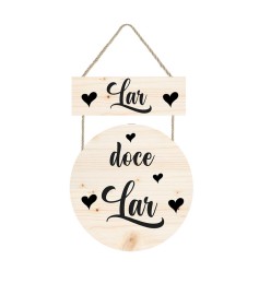 Placa decorativa com frase  Lar doce Lar PL232 