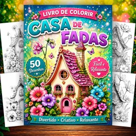 Livro para Colorir Casa de Fadas Encantadas para Relaxar