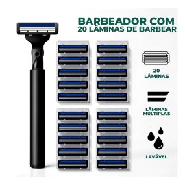 Kit Barbeador Made Basics BB004 com 20 L�minas: Barbear Profissional em Casa