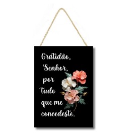 Placa decorativa Gratido Senhor PL293