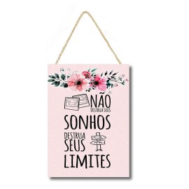 Placa decorativa N�o destrua seus sonhos PL097