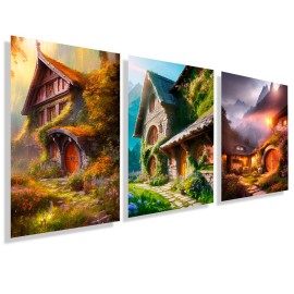 Kit com 3 quadros decorativos estilo Hobbit 2 KIT121