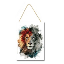 Placa decorativa 20x29 mdf Le�o cod 66