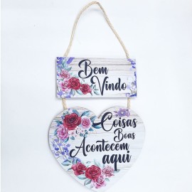 Placa decorativa 014 Bem Vindo coisas boas acontecem aqui 