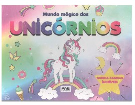 livro Mundo Magico Dos Unic�rnios roxo Quebra-cabe�a