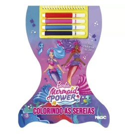 Livro para Colorir com Adesivos Barbie Malibu e Barbie Brooklyn: Aventura Subaqu�tica em Sereias