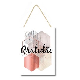 Placa decorativa 20x29 mdf frase Gratid�o  cod PL071 